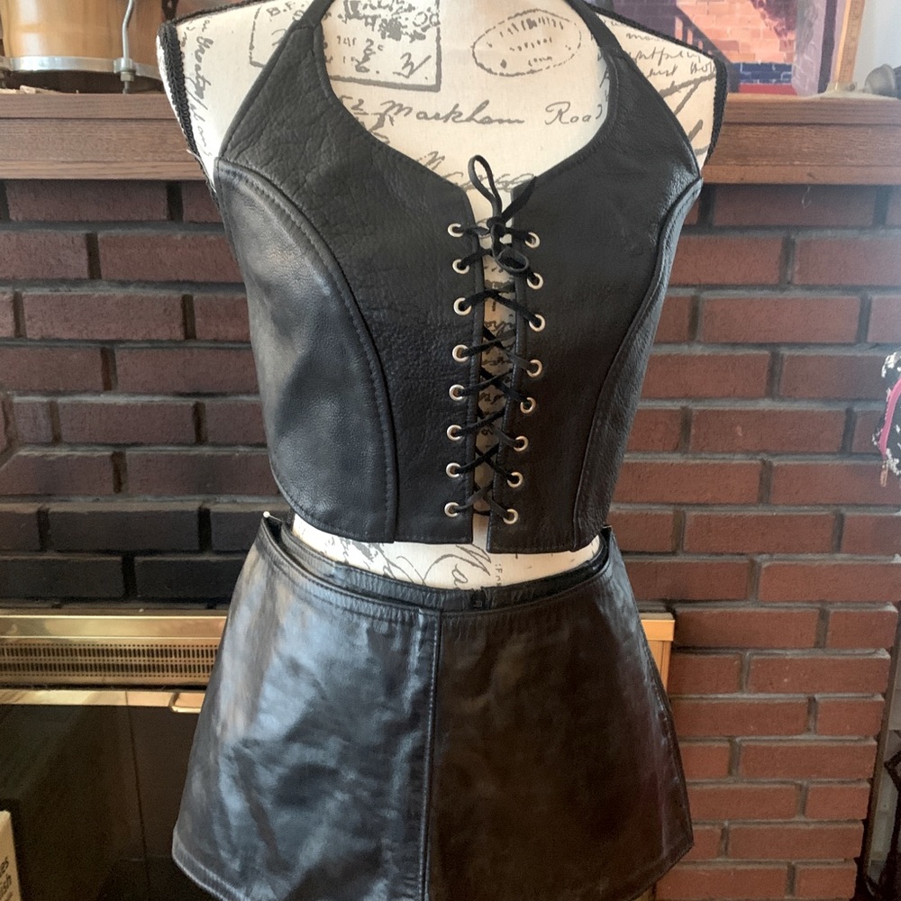 Black Leather 3 piece Booty